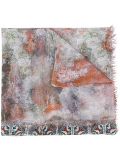 Faliero Sarti frayed edged printed cashmere scarf