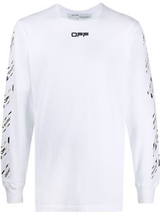 Off-White airport tape long-sleeved T-shirt