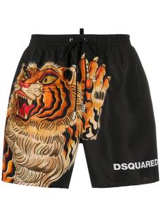 Dsquared2 плавки-шорты с принтом