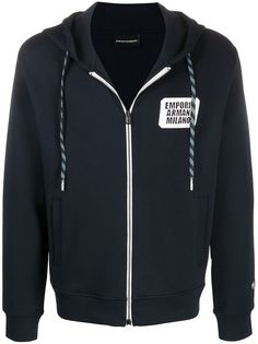Emporio Armani худи на молнии с логотипом