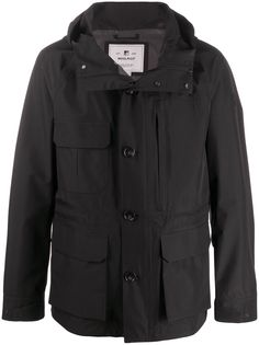 Woolrich бомбер с капюшоном и вышитым логотипом