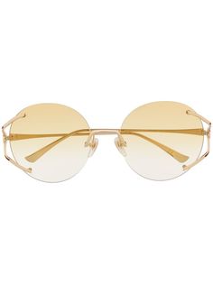 Gucci Eyewear круглые солнцезащитные очки без оправы