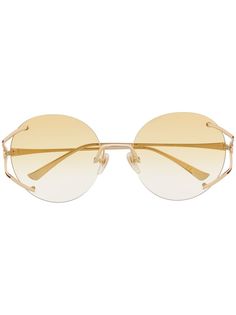 Gucci Eyewear круглые солнцезащитные очки без оправы