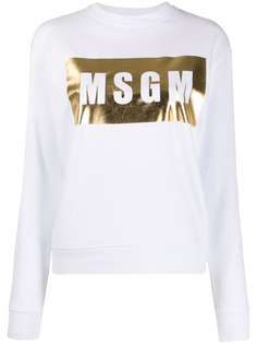 MSGM джемпер с логотипом металлик