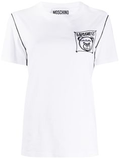 Moschino футболка с вышивкой Teddy Bear