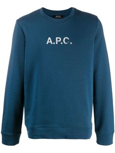 A.P.C. свитер с круглым вырезом и логотипом