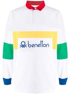 Benetton рубашка-поло в стиле колор-блок с логотипом
