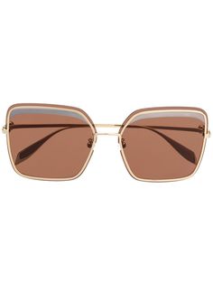 Alexander McQueen Eyewear солнцезащитные очки в квадратной оправе