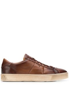 Santoni кеды с эффектом потертости