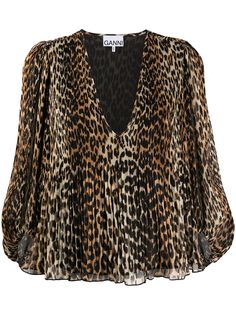 GANNI leopard print blouse