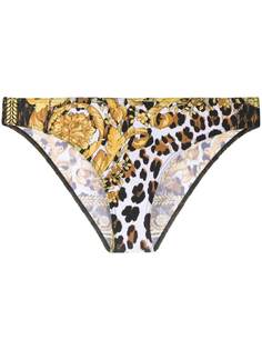 Versace Baroque leopard-print bikini bottoms