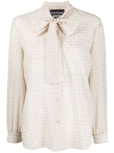 Boutique Moschino блузка с вышивкой и завязками на воротнике