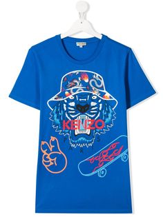 Kenzo Kids TEEN tiger-print T-shirt