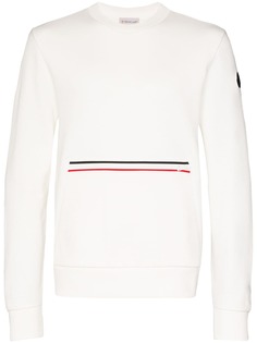 Moncler front stripe cotton sweatshirt