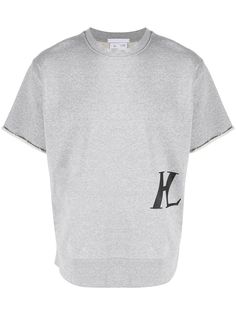 Helmut Lang short sleeve monogram print sweatshirt