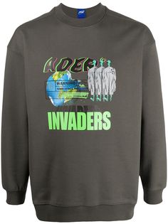 Ader Error graphic-print crew neck sweatshirt