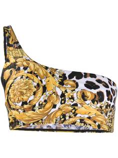 Versace Baroque leopard-print bikini top