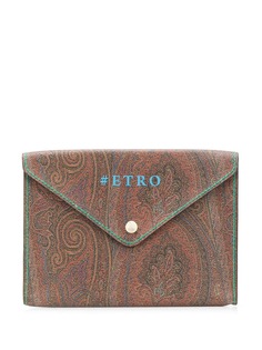 Etro клатч с принтом пейсли и логотипом