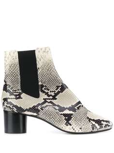 Isabel Marant ботинки челси на каблуке с тиснением под кожу змеи