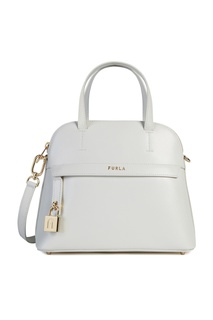 Белая кожаная сумка Furla Piper с двумя ручками