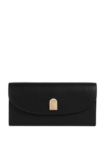 Черный лаконичный кошелек Furla Sleek из кожи