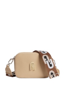 Бежевая кроссбоди Furla Sleek с текстильным ремнем