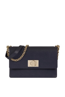 Темно-синяя кожаная сумка Furla 1927 на цепочке