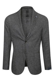 Серый однобортный пиджак из шерсти Lardini
