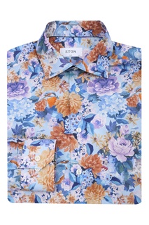 Голубая рубашка с цветочным узором Eton
