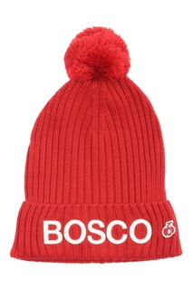 Красная шапка из шерсти с аппликацией Bosco
