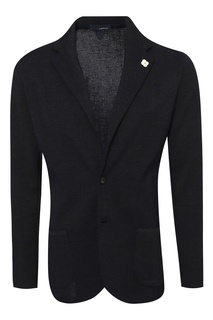Черный трикотажный пиджак из шерсти Lardini