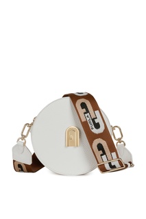 Белая круглая сумка Furla Sleek