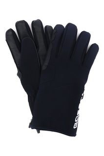 Синие горнолыжные перчатки с кожаными вставками Bosco