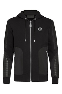 Черная толстовка с декором Philipp Plein