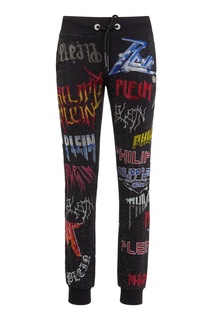 Черные брюки со стразами Philipp Plein