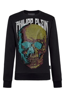 Черная толстовка с узором из стразов Philipp Plein