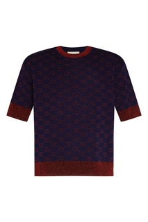 Джемпер из шерсти и ламе с коротким рукавом Gucci