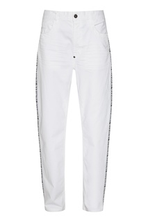 Белые брюки с лампасами Bikkembergs