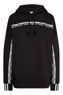 Черно-белое худи в винтажном стиле Adidas