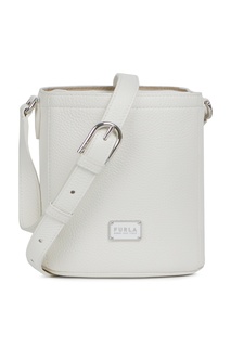 Светло-серая небольшая сумка из кожи Furla