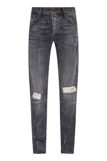 Черные винтажные джинсы скинни Unravel Project