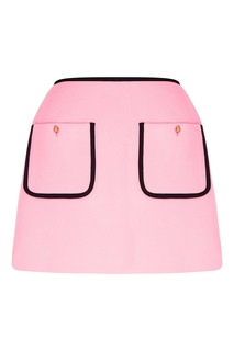 Розовая мини-юбка с контрастной отделкой Miu Miu