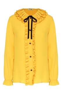 Желтая блуза с контрастной отделкой Miu Miu