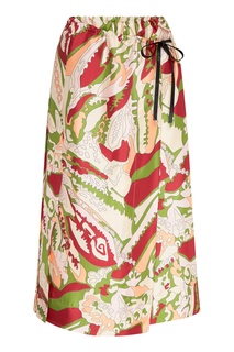 Шелковая юбка с абстрактным принтом Victoria Beckham