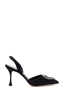 Черные слингбэки с кристаллами Antiphona 90 Manolo Blahnik