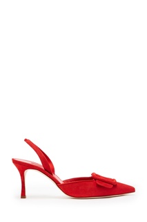 Красные слингбэки с пряжками Maysli 70 Manolo Blahnik