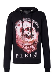 Черная толстовка с фирменным принтом Philipp Plein