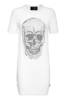 Белое платье со стразами Philipp Plein