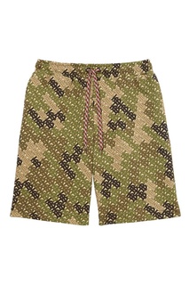 Зеленые шорты с монограммами Burberry