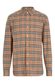 Бежевая рубашка приталенного кроя Burberry